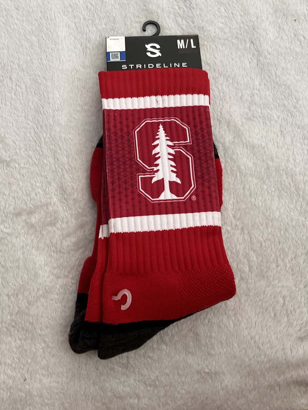 Strideline Stanford Cardinal Crew Socks Size M/L Red White Premium